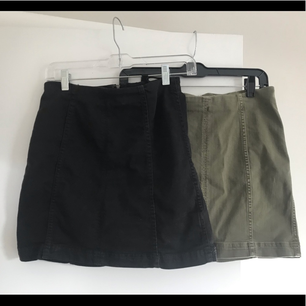 Free People skirts - olive green and black denim